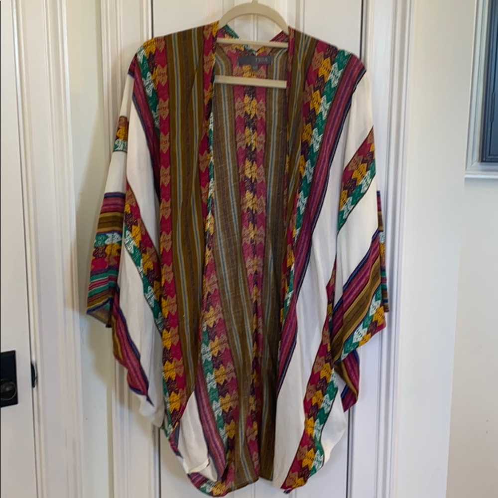 Multi colored Tysa bat sleeves tunic/ Shaw